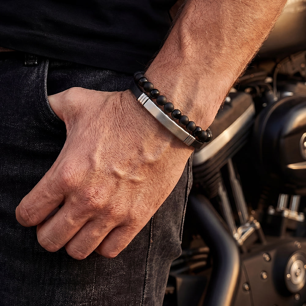 ⊹ BLACKPEARL Armband Herren ⊹