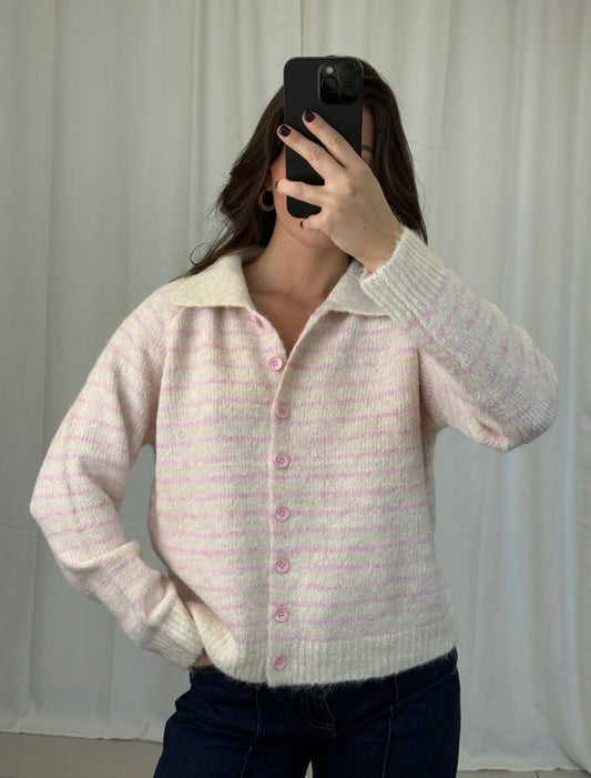 ⊹ SISSI Strickjacke Beige/Rose ⊹