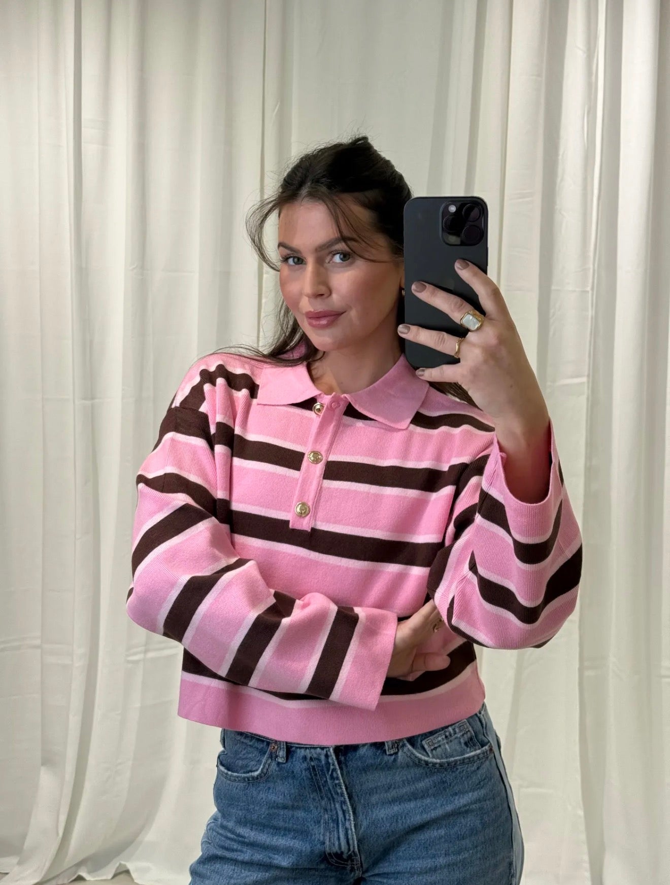 ⊹ STRIPY Strickpullover Rose ⊹