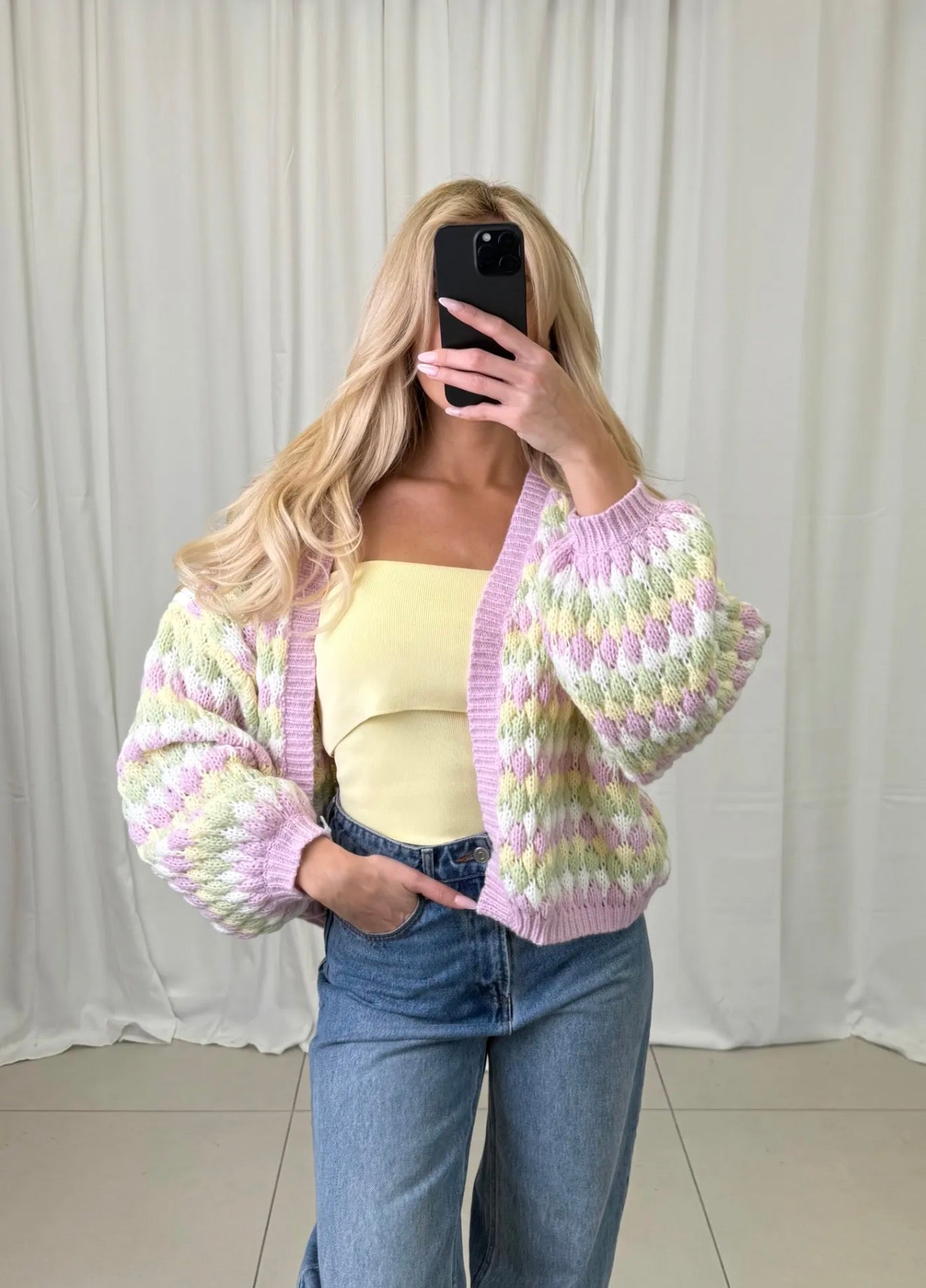 ⊹ CANDY POPS Strickjacke Yellow/Green ⊹