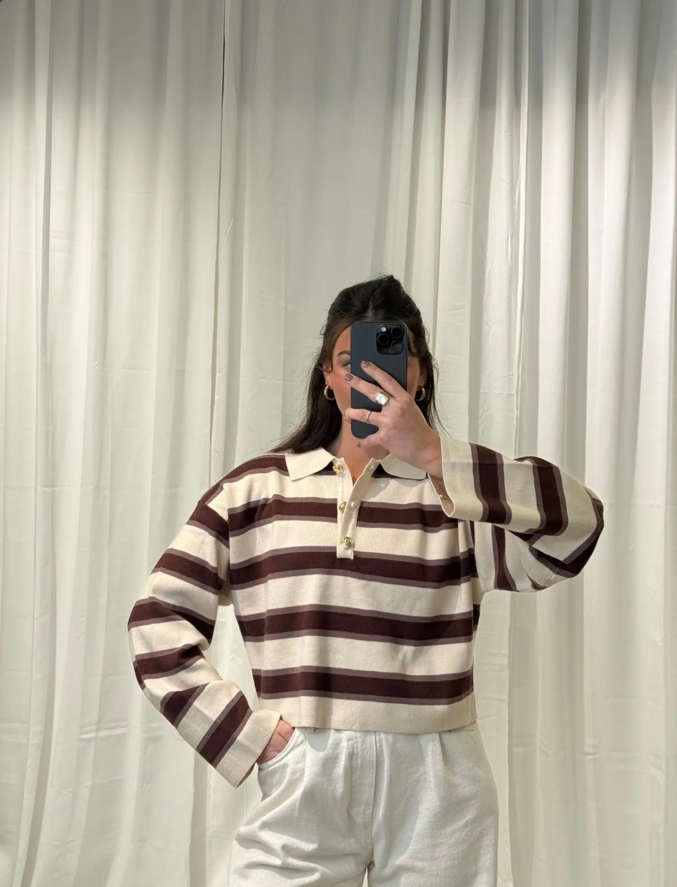 ⊹ STRIPY Strickpullover Brown ⊹