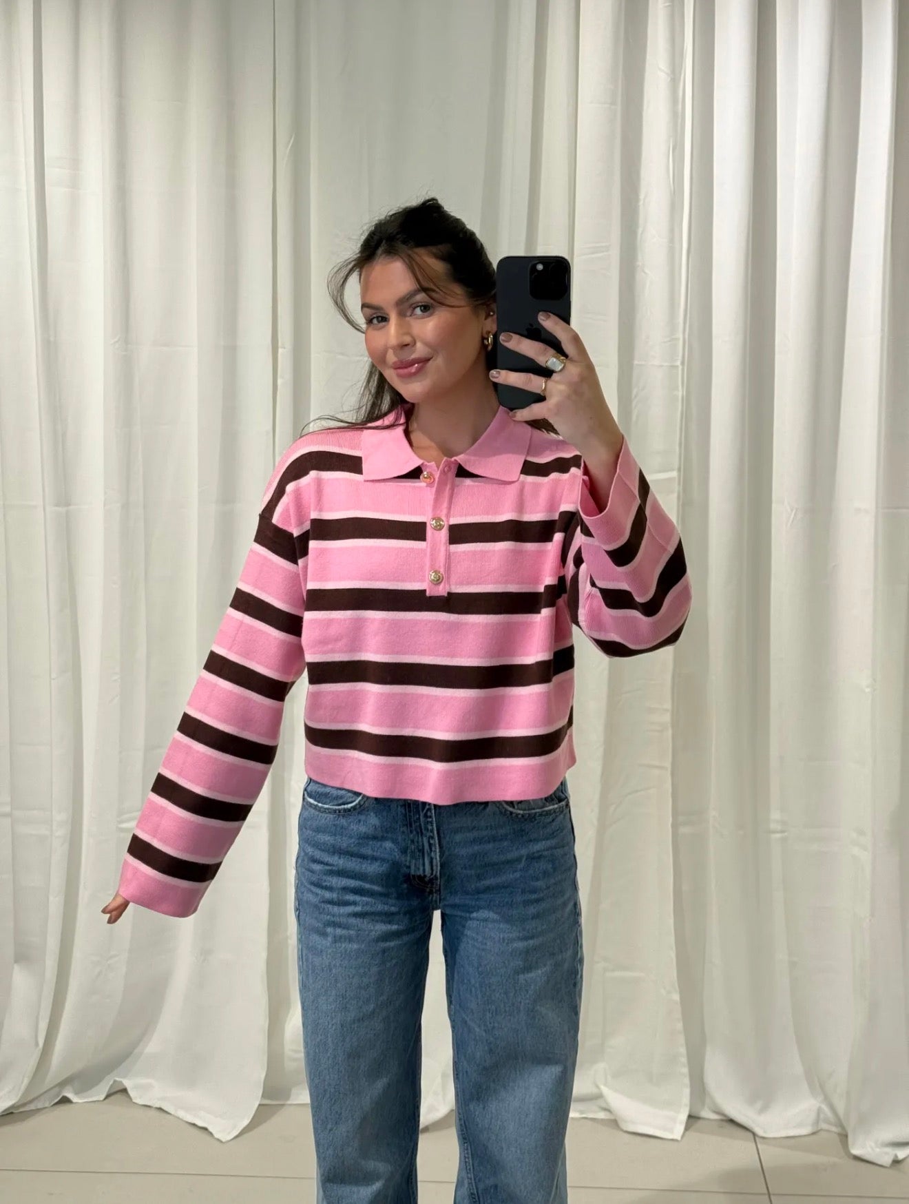 ⊹ STRIPY Strickpullover Rose ⊹