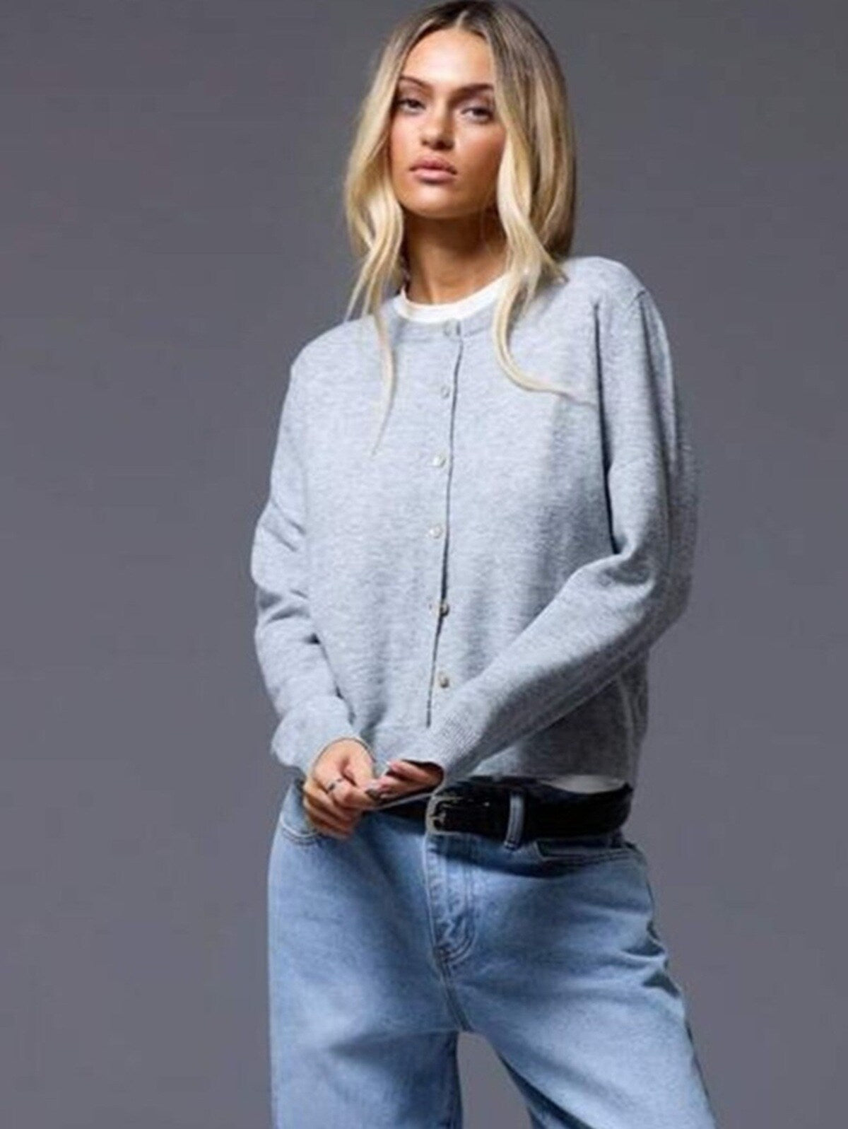 ⊹ BELLA Strickjacke Grau ⊹