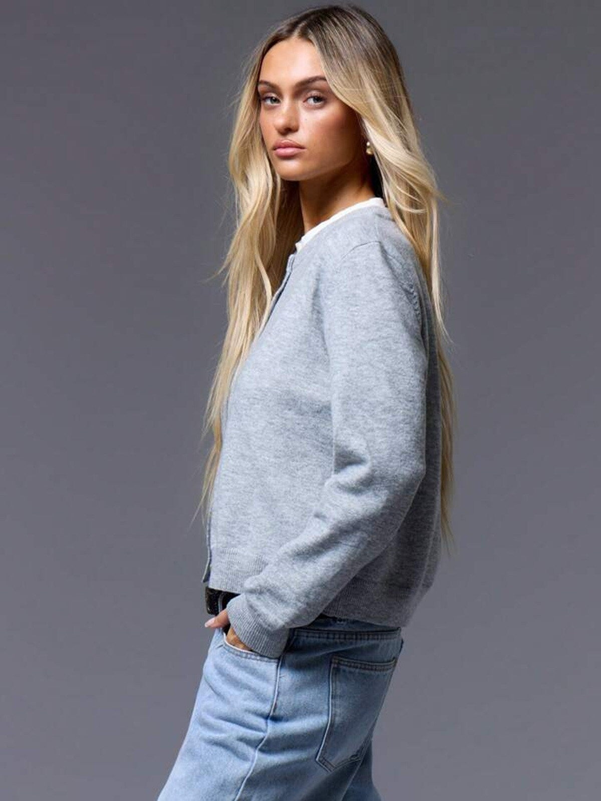 ⊹ BELLA Strickjacke Grau ⊹