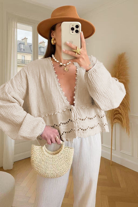 ⊹ EMMI Bluse Beige ⊹