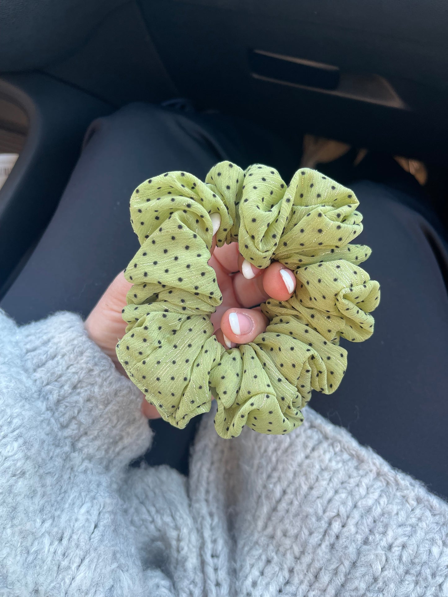 ⊹ DOTTI Salbei ⊹ Scrunchie medium (handmade)