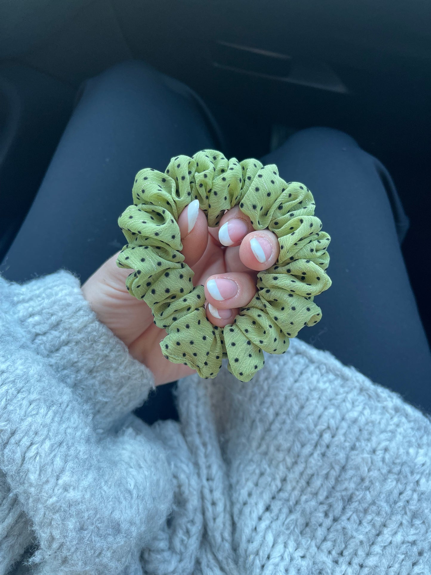 ⊹ DOTTI Salbei ⊹ Scrunchie small (handmade)