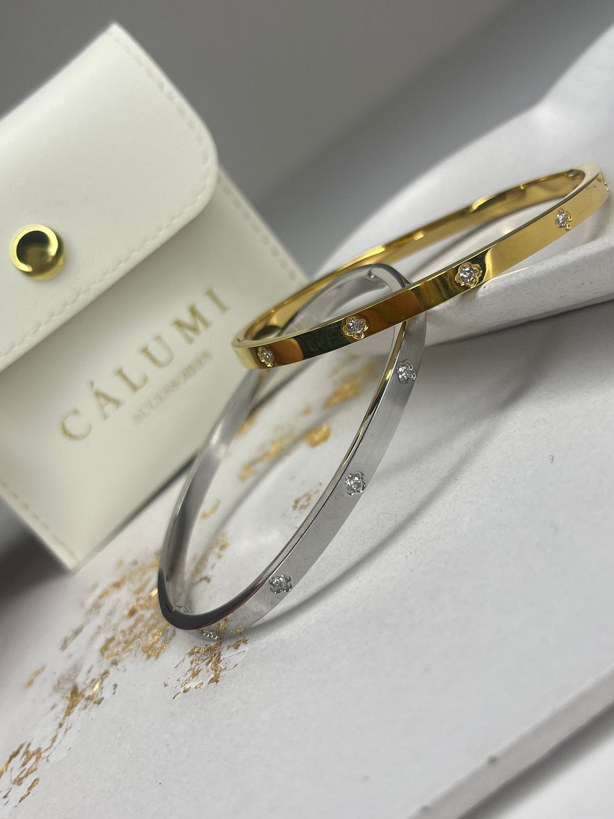 ⊹ CÁLIVA Small Armreif Gold & Silber ⊹