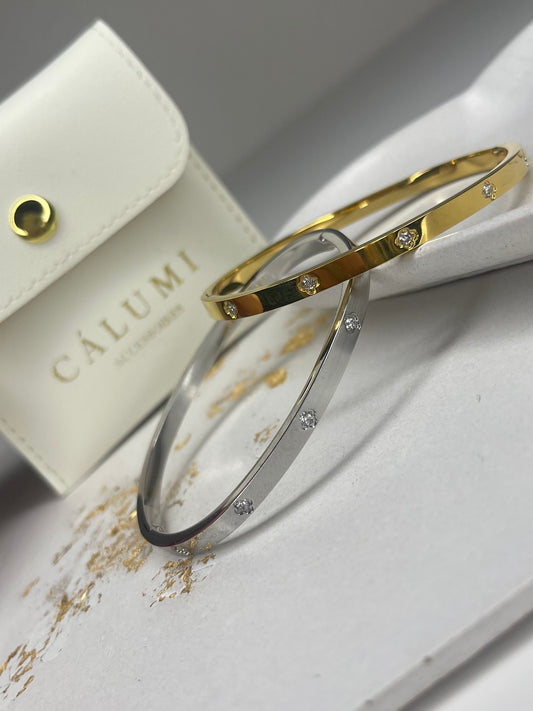 ⊹ CÁLIVA Small Armreif Gold & Silber ⊹